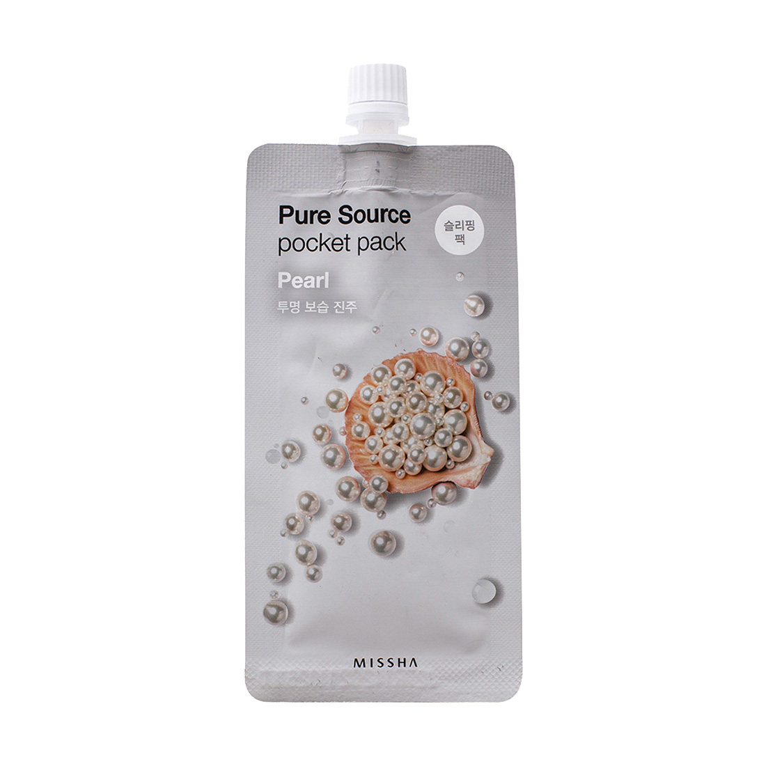 Нічна маска для обличчя Missha Pure Source Pocket Pack Pearl з екстрактом перлів, 10 мл